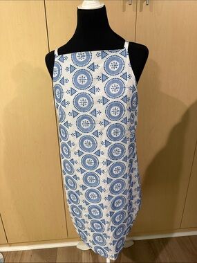 Ann Taylor Blue and White Printed Shift Dress